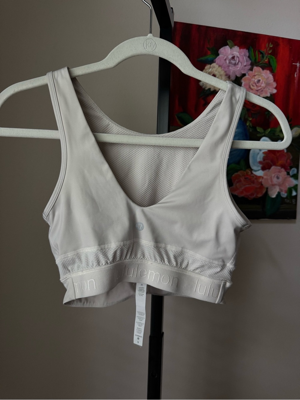 lululemon athletica White Racerback Sports Bra crossover bone white high neck - Picture 4 of 6